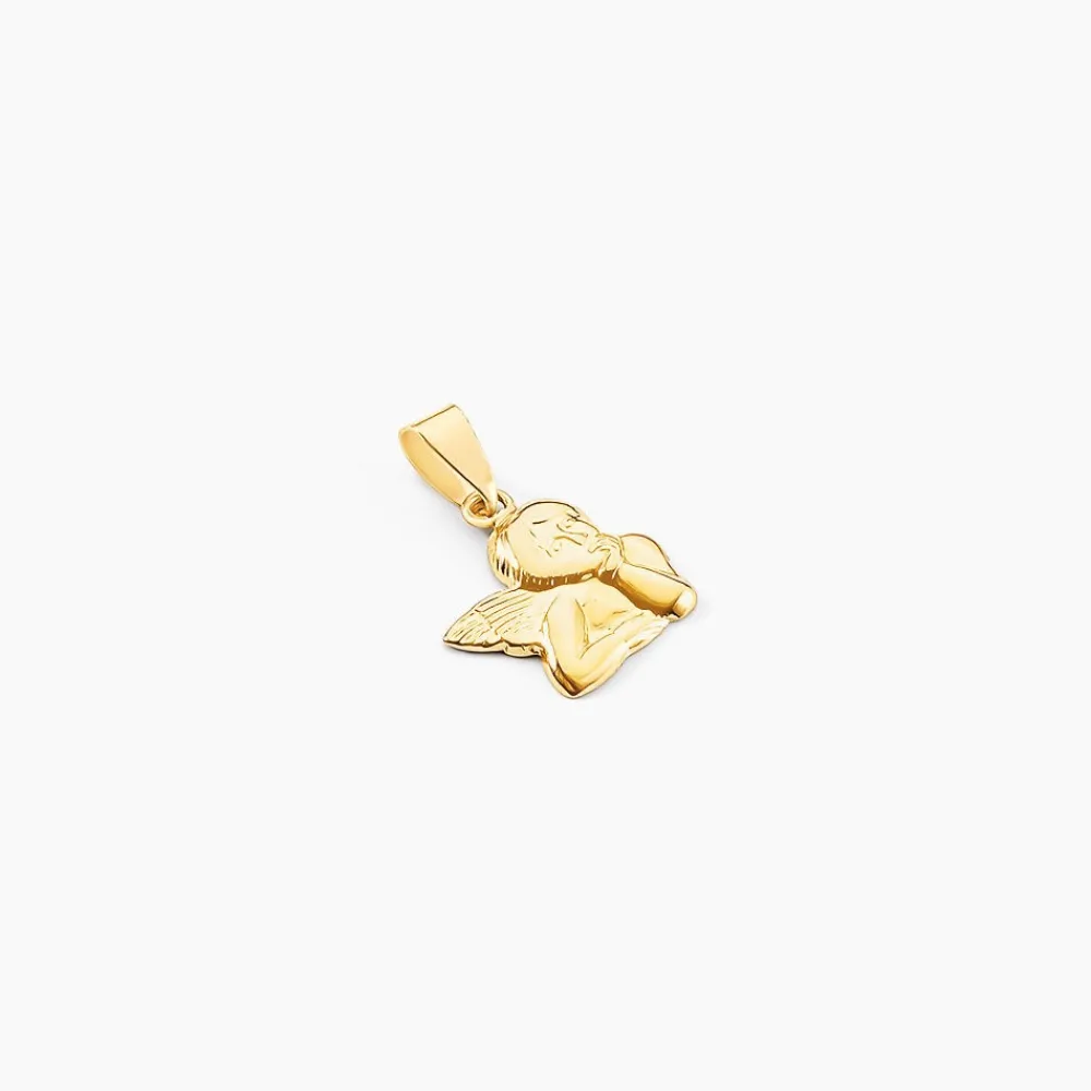 Marc Orian Pendentifs|Cadeaux Baptême > Pendentif Abelone Ange Penseur Or Jaune