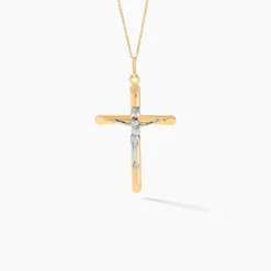 Marc Orian Cadeaux Communion|Pendentifs > Pendentif Agatha Croix Or Bicolore
