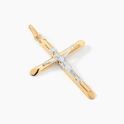 Marc Orian Cadeaux Communion|Pendentifs > Pendentif Agatha Croix Or Bicolore