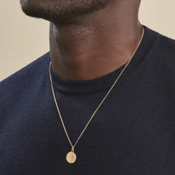 Marc Orian Pendentifs|Pendentifs Personnalisés > Pendentif Amber Vierge Rond Diamante Or Jaune