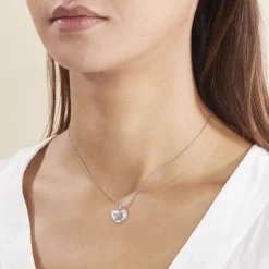 Pendentif Ange Coeur Or Blanc