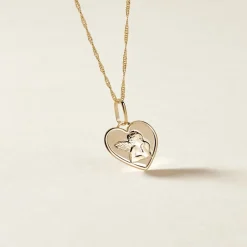 Pendentif Ange Coeur Or Jaune