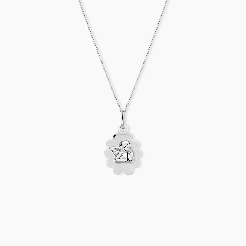 Pendentif Ange Nuage Or Blanc