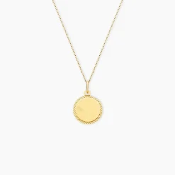 Marc Orian Pendentifs|Pendentifs Personnalisés > Pendentif Ange Rond Cisele Or Jaune