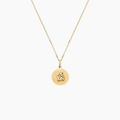 Marc Orian Pendentifs|Pendentifs Personnalisés > Pendentif Ange Rond Cisele Or Jaune