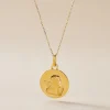 Marc Orian Pendentifs|Pendentifs Personnalisés > Pendentif Ange Rond Effet Diamante Or Jaune