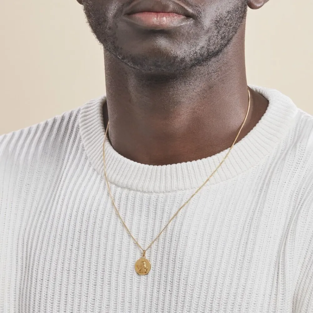 Marc Orian Pendentifs|Pendentifs Personnalisés > Pendentif Ange Rond Effet Diamante Or Jaune