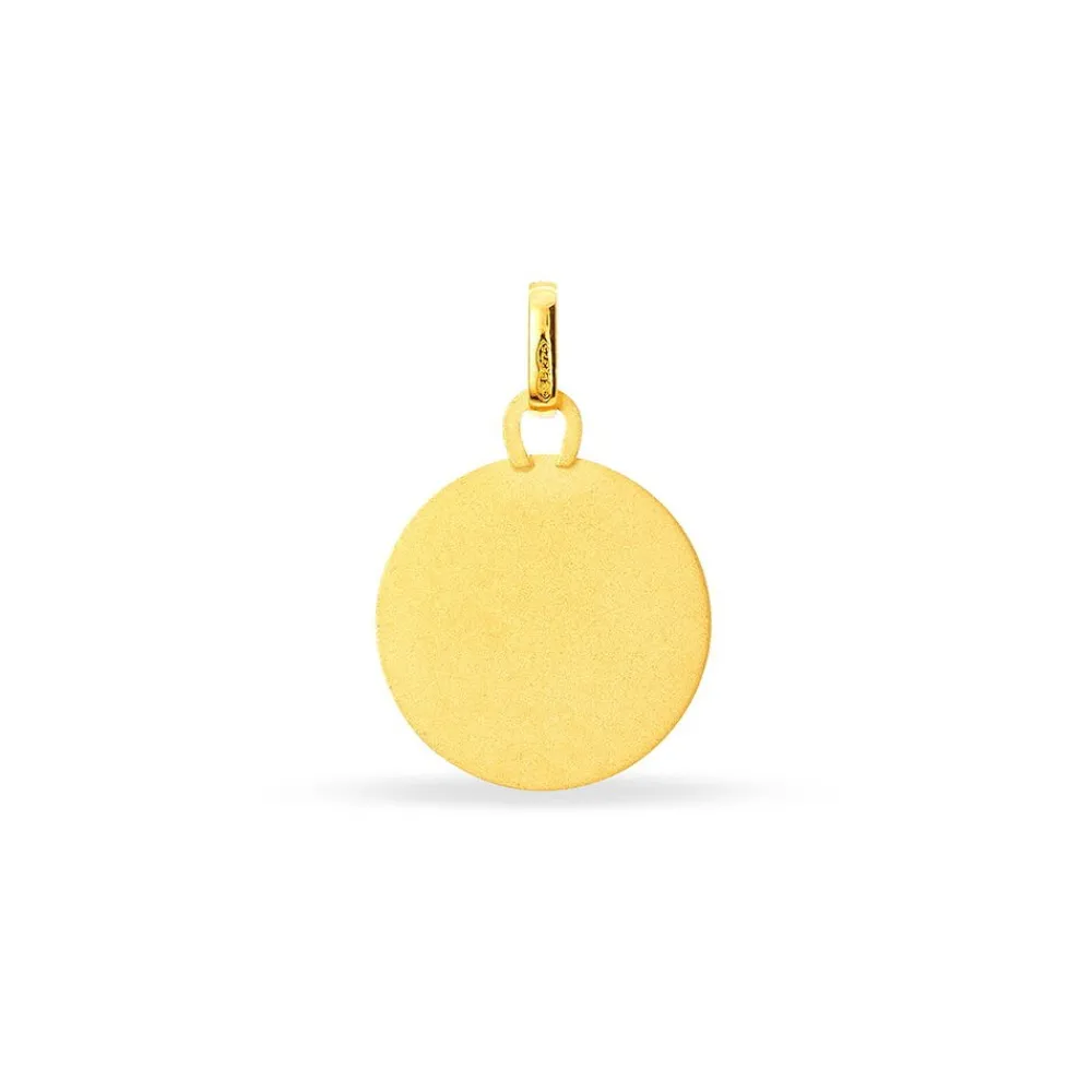 Marc Orian Pendentifs|Pendentifs Personnalisés > Pendentif Ange Rond Effet Diamante Or Jaune