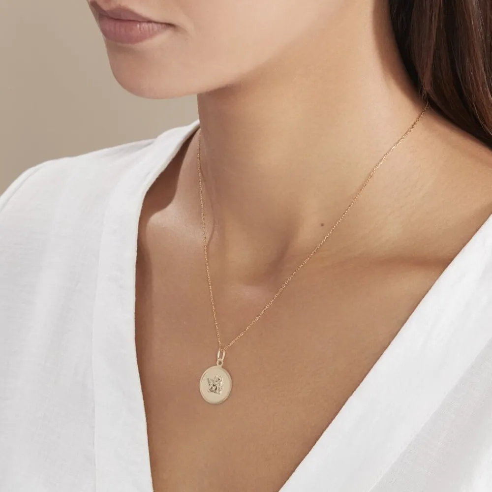 Marc Orian Pendentifs|Pendentifs Personnalisés > Pendentif Ange Rond Or Jaune