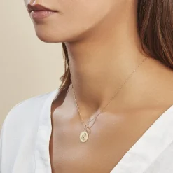 Marc Orian Pendentifs|Pendentifs Personnalisés > Pendentif Ange Rond Or Jaune
