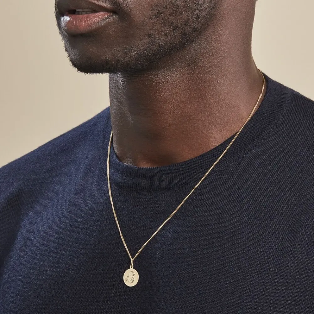 Marc Orian Pendentifs|Pendentifs Personnalisés > Pendentif Ange Rond Or Jaune