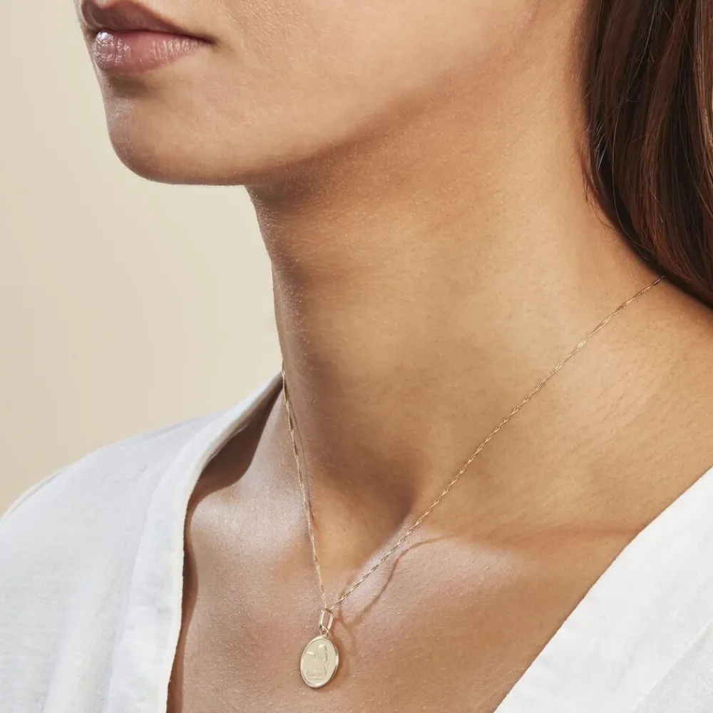 Marc Orian Pendentifs|Pendentifs Personnalisés > Pendentif Ange Rond Or Jaune