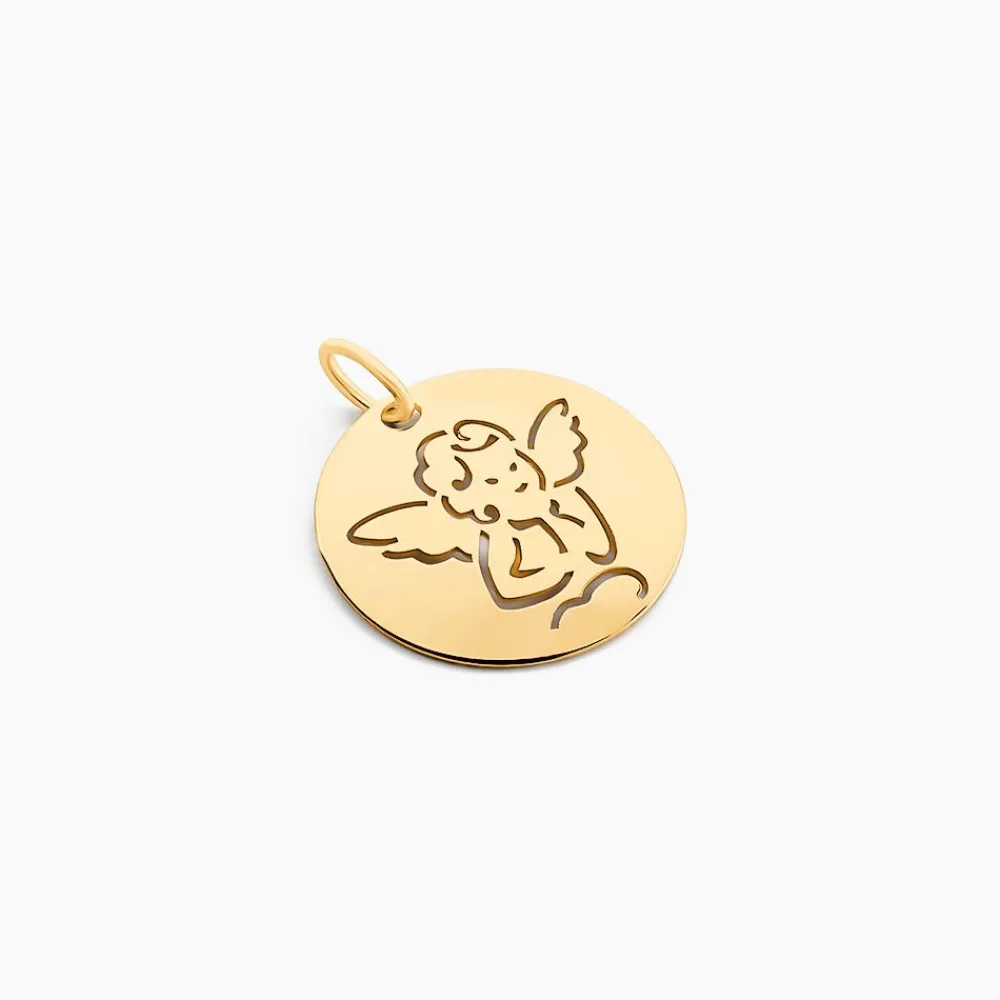 Marc Orian Pendentifs|Cadeaux Baptême > Pendentif Ange Rond Or Jaune