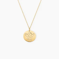 Marc Orian Pendentifs|Cadeaux Baptême > Pendentif Ange Rond Or Jaune