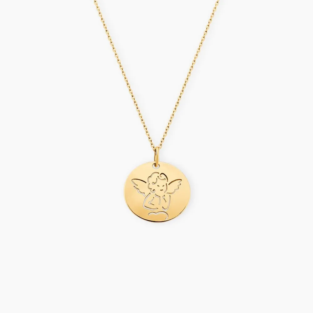 Marc Orian Pendentifs|Cadeaux Baptême > Pendentif Ange Rond Or Jaune