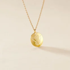 Marc Orian Pendentifs|Cadeaux Baptême > Pendentif Ange Rond Or Jaune