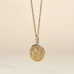 Pendentif Ange Rond Or Jaune