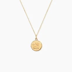 Pendentif Ange Rond Or Jaune