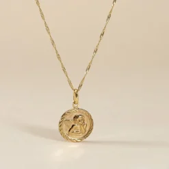 Marc Orian Pendentifs|Pendentifs Personnalisés > Pendentif Ange Rond Sable Or Jaune