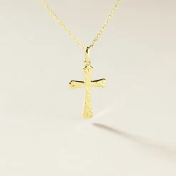 Marc Orian Pendentifs|Bijoux Homme > Pendentif Annais Croix Striee Or Jaune