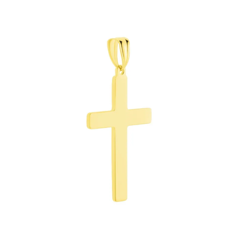 Pendentif Benny Croix Ciselee Or Bicolore