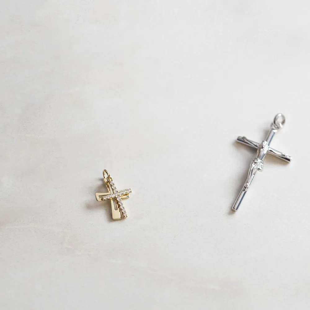 Marc Orian Bijoux Zirconium|Pendentifs > Pendentif Canice Croix Or Jaune Oxyde De Zirconium