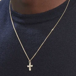 Marc Orian Bijoux Zirconium|Pendentifs > Pendentif Canice Croix Or Jaune Oxyde De Zirconium