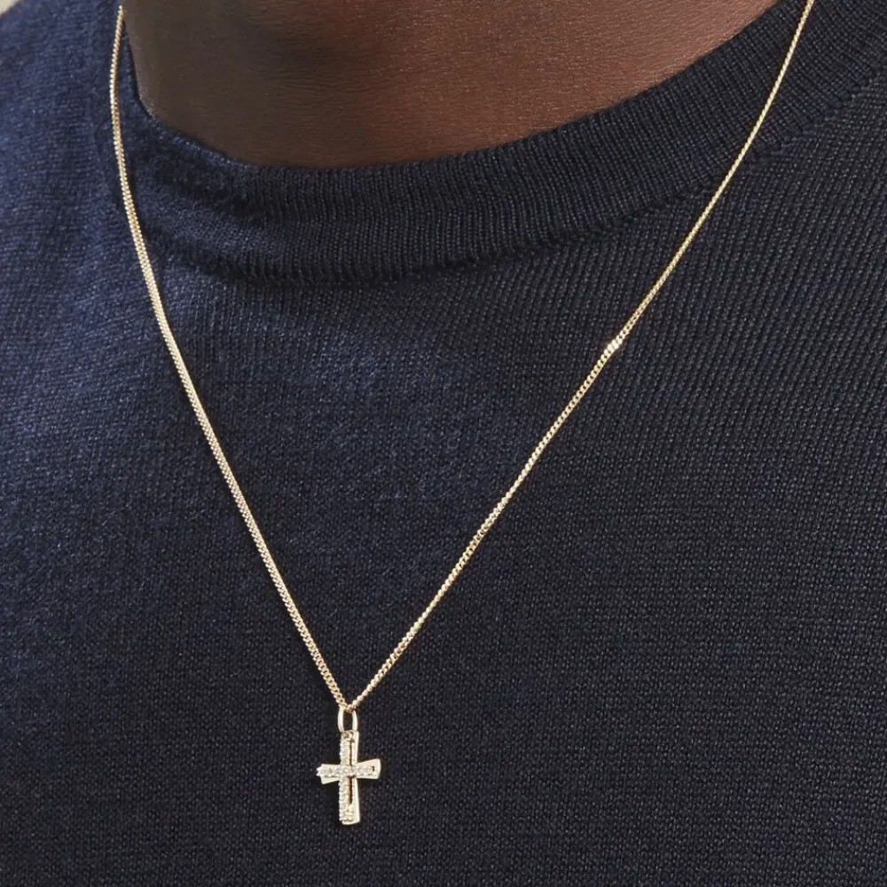 Marc Orian Bijoux Zirconium|Pendentifs > Pendentif Canice Croix Or Jaune Oxyde De Zirconium