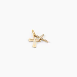 Marc Orian Bijoux Zirconium|Pendentifs > Pendentif Canice Croix Or Jaune Oxyde De Zirconium