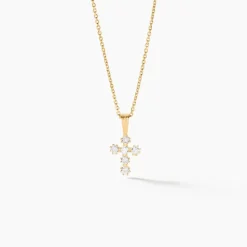 Pendentif Canice Croix Or Jaune Oxyde De Zirconium