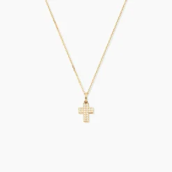 Pendentif Canice Croix Or Jaune Oxyde De Zirconium
