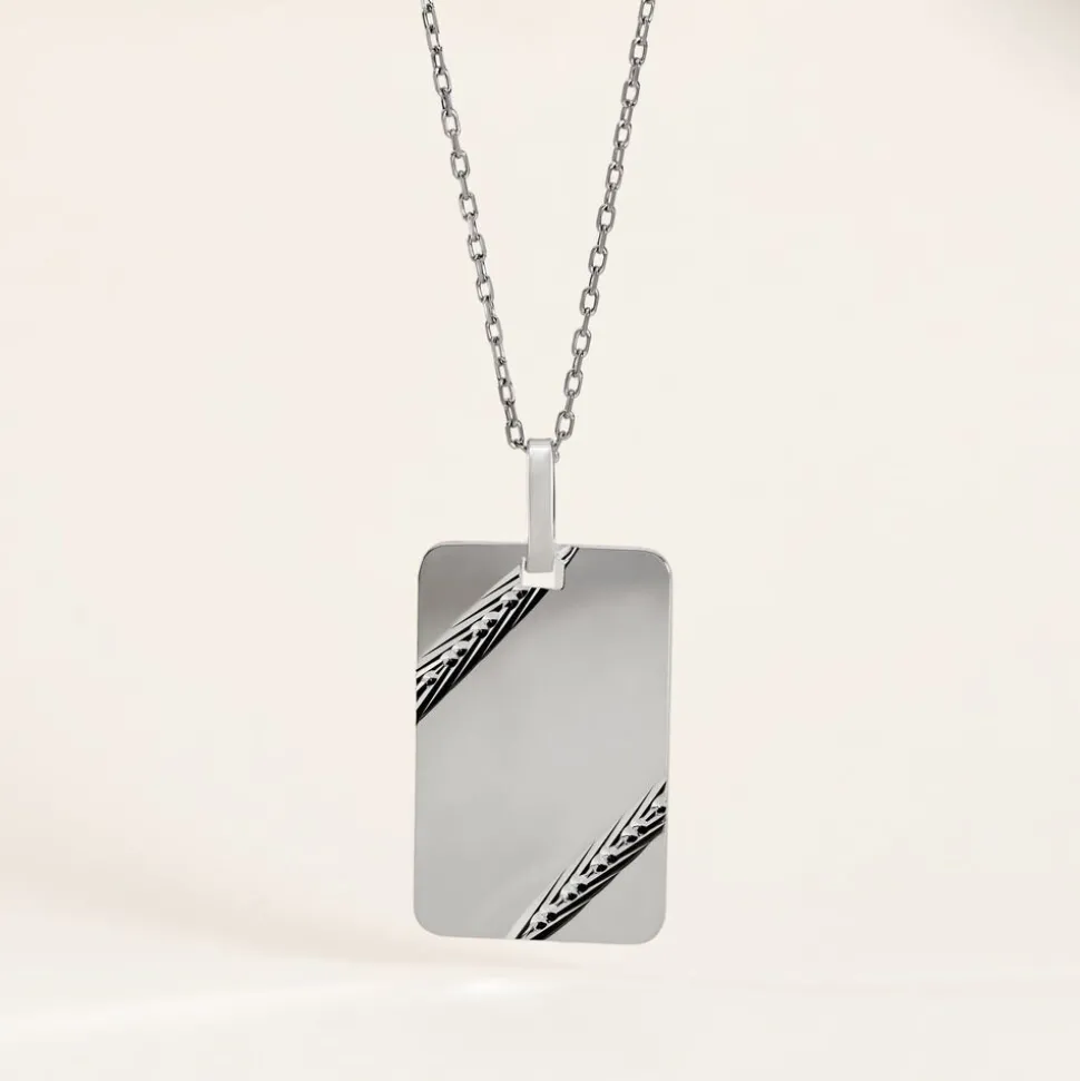 Pendentif Ceren Argent Blanc