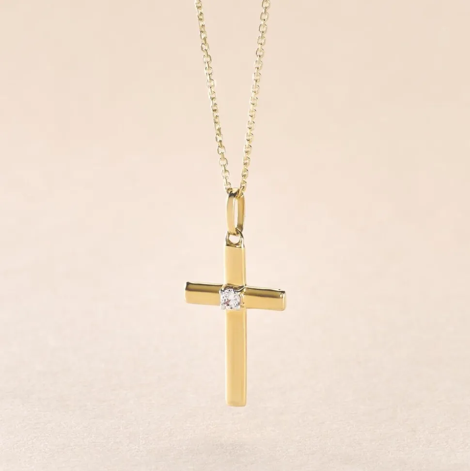 Pendentif Cornell Or Jaune Oxyde De Zirconium