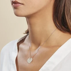 Pendentif Eba Argent Blanc