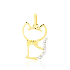 Marc Orian Bijoux Zirconium|Pendentifs > Pendentif Egee Chat Or Jaune Oxyde De Zirconium