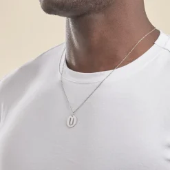 Pendentif Elio U Argent Blanc