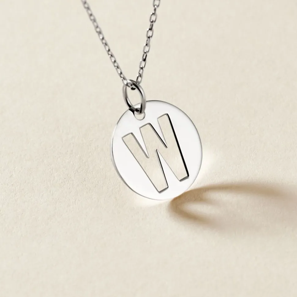 Pendentif Elio W Argent Blanc