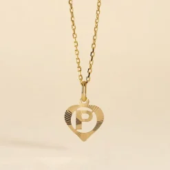 Marc Orian Pendentifs|Bijoux Homme > Pendentif Eudocie Coeur Lettre Or Jaune