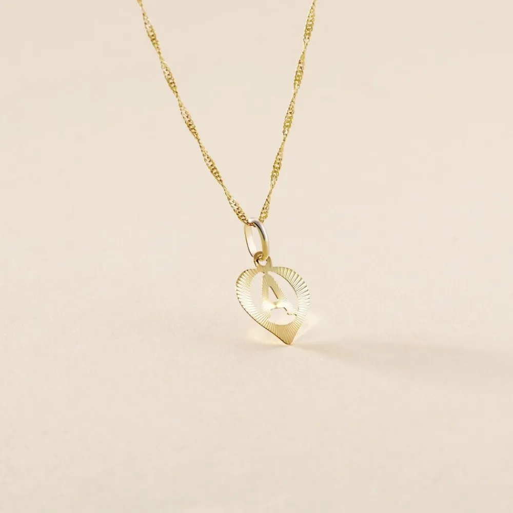Marc Orian Pendentifs|Pendentifs > Pendentif Eudocie Coeur Lettre Or Jaune