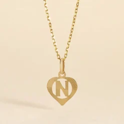 Marc Orian Pendentifs|Bijoux Homme > Pendentif Eudocie Coeur Lettre Or Jaune