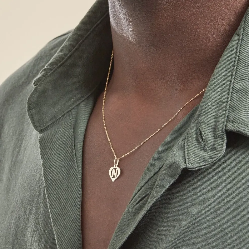 Marc Orian Pendentifs|Bijoux Homme > Pendentif Eudocie Coeur Lettre Or Jaune