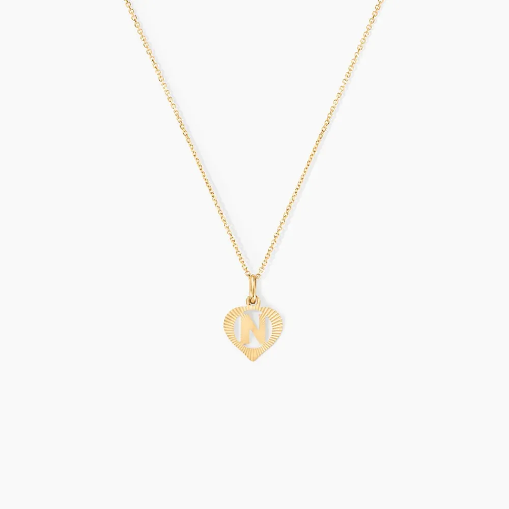 Marc Orian Pendentifs|Bijoux Homme > Pendentif Eudocie Coeur Lettre Or Jaune