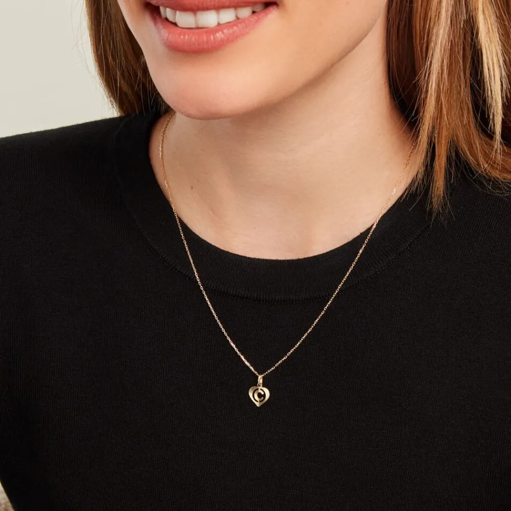 Marc Orian Pendentifs|Pendentifs > Pendentif Eudocie Coeur Lettre Or Jaune