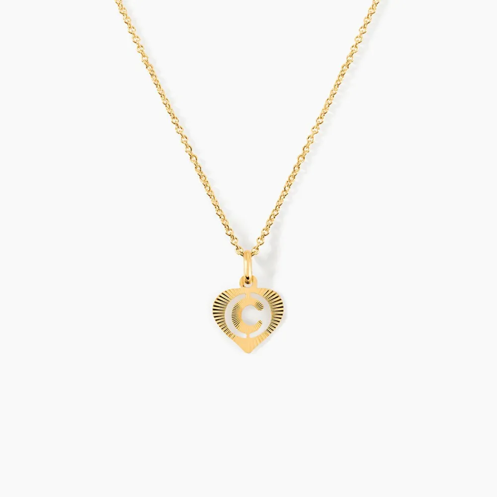 Marc Orian Pendentifs|Pendentifs > Pendentif Eudocie Coeur Lettre Or Jaune