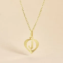 Marc Orian Pendentifs|Bijoux Homme > Pendentif Eudocie Coeur Lettre Or Jaune