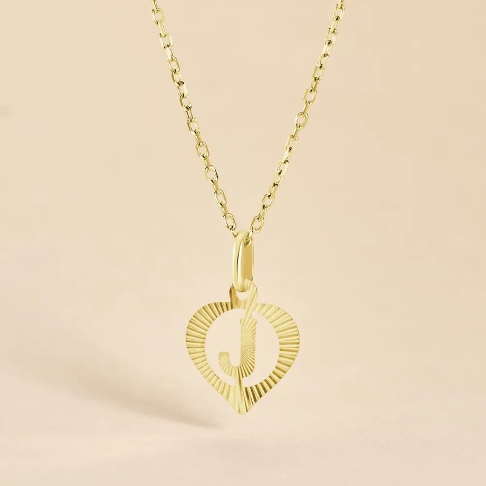 Marc Orian Pendentifs|Bijoux Homme > Pendentif Eudocie Coeur Lettre Or Jaune