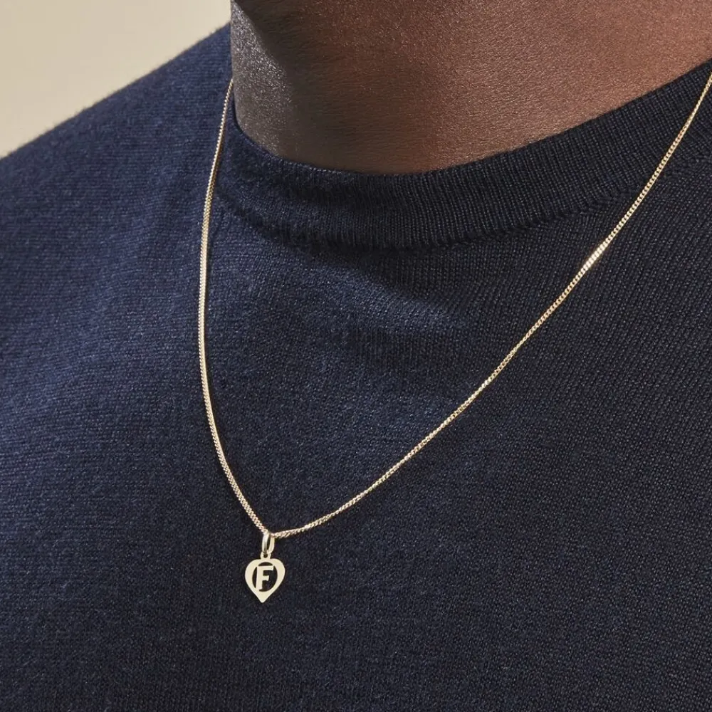 Marc Orian Pendentifs|Bijoux Homme > Pendentif Eudocie Coeur Lettre Or Jaune