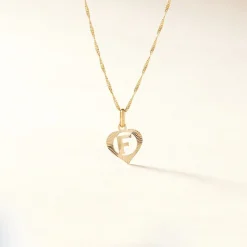 Marc Orian Pendentifs|Bijoux Homme > Pendentif Eudocie Coeur Lettre Or Jaune