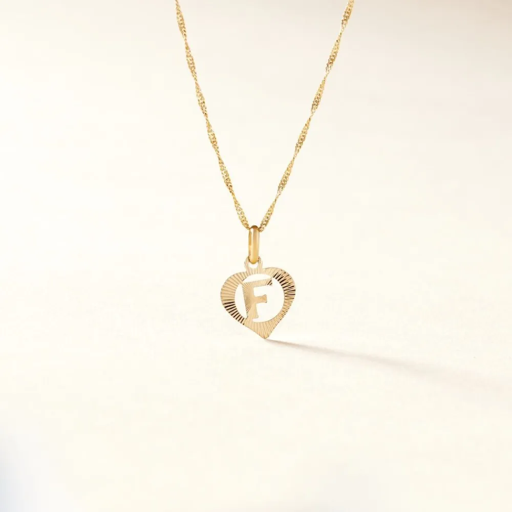 Marc Orian Pendentifs|Bijoux Homme > Pendentif Eudocie Coeur Lettre Or Jaune