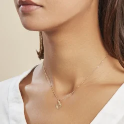 Marc Orian Pendentifs|Bijoux Homme > Pendentif Eudocie Coeur Lettre Or Jaune
